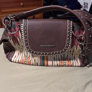 Montana West Brown and Multicolor Shoulder Bag